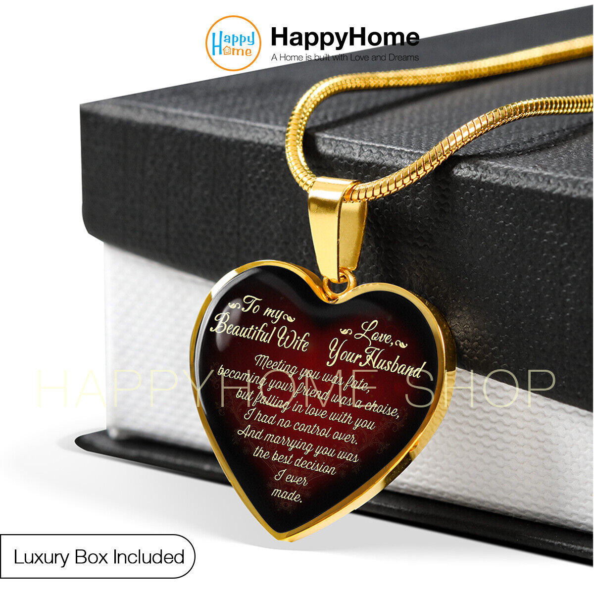 Primary image for Flawless Heart Necklace Love Gift for Wife Marrying You was Best Decision -N432