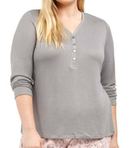 allbrand365 designer Womens Plus Size Henley Top Size 2X Color Grey - £30.42 GBP
