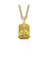 Sterling Silver Saint Jude Gold Necklace Religious Mens - $161.64 CAD