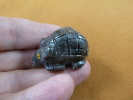 (Y-POR-12) little gray white PORCUPINE rodent figurine SOAPSTONE PERU po... - $8.59