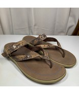 OrthoFeet Gaya Sandals Snakeskin Print Flip Flops Comfort Support Women ... - $43.46 CAD