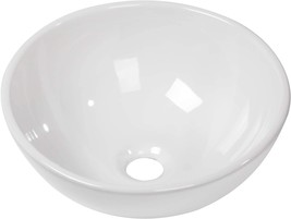 Round Vessel Sink - Logmey 13&quot; X 13&quot; Round Shape Bathroom Vessel Sink - $73.98