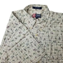 Vintage Chaps Ralph Lauren Button Up Short Sleeve Shirt Mens L  Fishing ... - £11.38 GBP