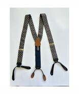 Trafalgar Suspenders Gold Navy Maroon Black Leather Light Wear Dapper Me... - $74.47 CAD