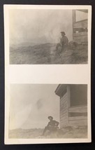 c.1910s Soldier W/ Rifle Two Picture RPPC Military Army WW1 PC Unposted - £23.59 GBP