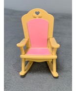 Vintage Fisher-Price 1993 Dollhouse Rocking Chair Beige &amp; Pink - €6,68 EUR