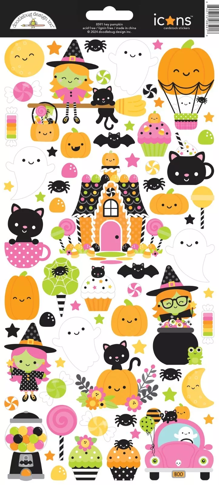 Stickers Hey Pumpkin Halloween Cute Witches Treats House - $14.99
