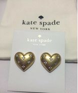 Kate Spade New York My Precious Heart Stud earrings Gold/Clear w/KS Dust... - £29.89 GBP
