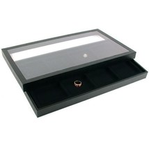 8 Slot Jewelry Display Insert &amp; Acrylic Lid Travel Tray - £30.94 GBP