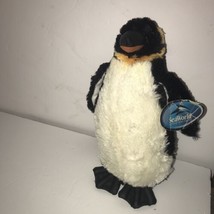 Sea World Emperor Penguin Plush 11&quot; Stuffed Animal Toy Faux Leather Feet Bill - £7.23 GBP