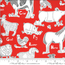 Moda ON THE FARM Red 20702 16 Quilt Fabric By The Yard By Stacy Iest Hsu - £8.50 GBP