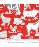 Moda ON THE FARM Red 20702 16 Quilt Fabric By The Yard By Stacy Iest Hsu - $14.55 CAD