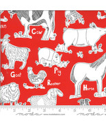 Moda ON THE FARM Red 20702 16 Quilt Fabric By The Yard By Stacy Iest Hsu - £8.31 GBP