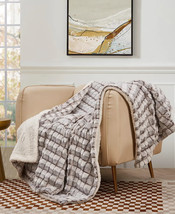 NWT Royal Luxe Reversible Micro-mink to Faux Sherpa Tie-Dye Throw  brown.cream - £39.14 GBP