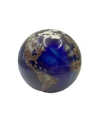 Lundberg Studios World Earth Globe Paperweight Art Glass Signed 1997 2.75” - $49.49