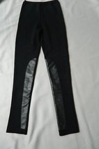 Adam Jones Paris Leather Panel Leggins Stretch Knit Black Pant M mint - £50.15 GBP