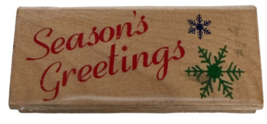 Canadian Maple Collections Rubber Stamp Seasons Greetings Christmas Card Words - £7.16 GBP