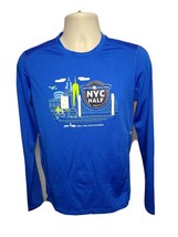 2017 NYRR United Airlines NYC Half Run Mens Small Blue Long Sleeve Jersey - £14.24 GBP