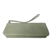 Clinque MAKE-UP BAG/CASE Oregano Green Faux Snake Skin Lined Zip Closure Unused - $3.91