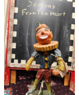 Unique Patti Doody Primitive Folk Art of Pumpkin Pie Man 16&quot; Figure - $384.09 CAD