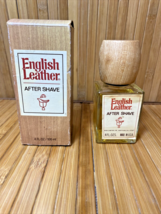 Vintage English Leather After Shave with Wood Top Original Box - 4 oz - 3/4 Full - £11.15 GBP