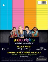 Astrobrights Filler Paper, 8 X 10-1/2 Inches, 20 Lb, Assorted Colors, 100, Pack) - £25.40 GBP