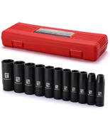 MIXPOWER 11 Pieces 1/2-Inch Drive Deep Impact Socket Set, 3/8-Inch to 1-... - $32.84