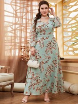 TOLEEN Women Large Plus Size Maxi Dresses 2023 Spring Pink Green Chic El... - £76.31 GBP