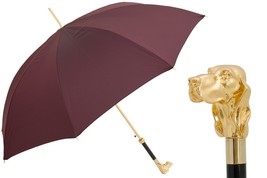 Pasotti Umbrella Burgundy Golden Dog Men&#39;s - $270.00