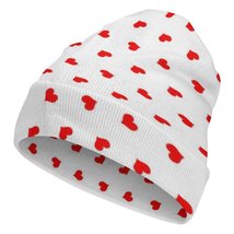Mondxflaur Red Hearts Winter Beanie Hats Warm Men Women Knit Caps for Adults - £15.17 GBP
