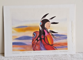 Vlntage CECIL YOUNGFOX &quot;Mother and our Future&quot; Print Art Card Pencil Signed - $18.42