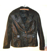 Tannery West Black Leather Jacket with Belt Loops Genuine Size Medium - £47.16 GBP