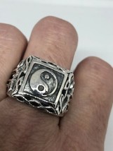 Vintage 925 Plata de Ley Yin Yang Anillo Celta Tamaño 10.75 - £67.65 GBP