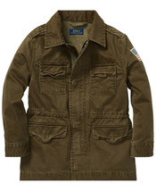 Polo Ralph Lauren Boys Kids Green Herringbone Field Coat Jacket Sz 3/3T 9953-1 - £87.04 GBP