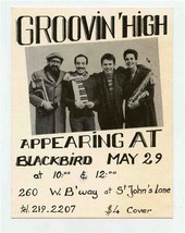 Groovin&#39; High Appearing at Blackbird West Broadway St Johns Lane New Yor... - £21.81 GBP