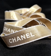 AUTHENTIC CHANEL RIBBON GOLD. 1 YARD - £14.41 GBP
