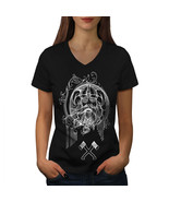 Wellcoda North Viking Warrior Womens V-Neck T-shirt, Battle Graphic Desi... - £16.11 GBP