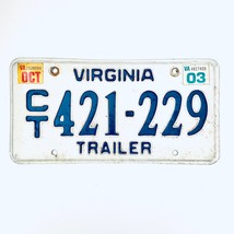 2003 United States Virginia Clean Special Fuel Trailer License Plate CT ... - £13.12 GBP