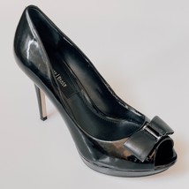 White House Black Market Shoes Starling WHBM Black Leather Heels Women&#39;s 7M - $26.99