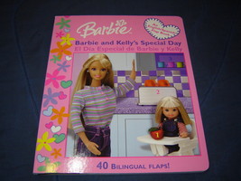 New Barbie &amp; Kelly Special Day-Lift a Flap Board Book-English/Spanish  - £4.38 GBP