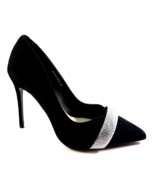 Lonza 183270 Black Suede Leather Stiletto High Heel Dress Pump - $139.00