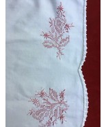Vintage Embroidered Handmade Crocheted Cotton Queen Pillowcase 29 x21 In - £6.21 GBP
