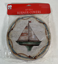 Vintage NOS Nautical Ship &amp; Bird Stove Top Round Burner Covers 2 - 10” || 2 - 8” - £15.79 GBP