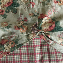 Vintage 90s Window Valance Plaid Floral Earth Tone Curtain Treatment 56in Wide - £31.47 GBP