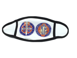 Handmade Face Mask Cover Saint St.Benedict Medal Covering washable 100% cotton - £11.66 GBP