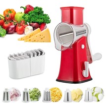 5 In 1 Rotary Cheese Grater With Handle [5 Interchangeable Stainless Steel Blade - £42.48 GBP