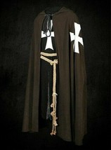 Medieval White Templar Crusader Tunic Surcoat &amp; Cloak Reenactment gift item - £244.50 GBP