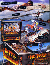 No Fear Pinball FLYER Original NOS Game Artwork 1995 Dangerous Sports Re... - $19.48