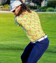 Pins &amp; Aces Summer Lemons Polo Golf Top ( XL ) - $89.07