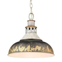 Golden Lighting 0865-L AGV-ABI Kinsley Pendant, Aged Galvanized Steel - £114.25 GBP